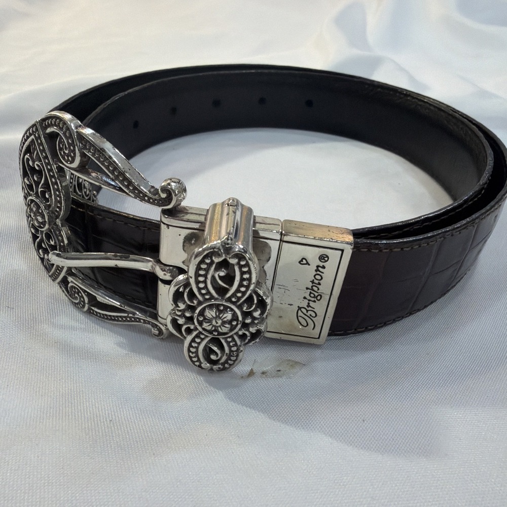 Vintage Brighton Hearts Reversibl Belt Bro/blk Size 34 L Y2K‎ Vintage 573